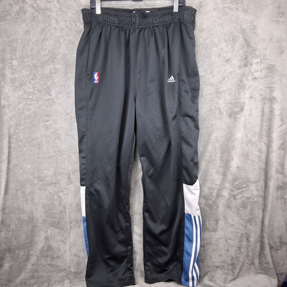 VTG Adidas NBA Minnesota Timberwolves Tear Away Track Pants Black Blue Mens XL
